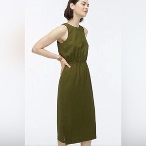 J. Crew Olive Green Midi Button Back Dress, size 2, NWT